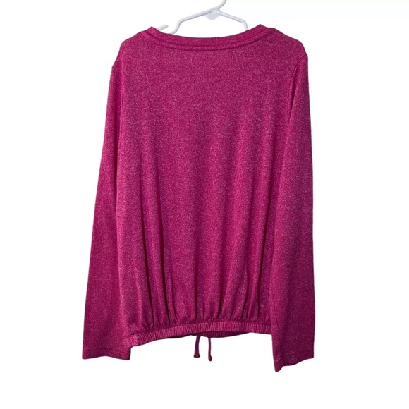 Cat & Jack Girls Pink Knit Top Medium 7/8 Dream Chaser Rainbow Bubble Hem Comfy - Picture 2 of 7
